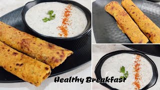 Jain Morning Breakfast Recipe | Healthy paratha with Lauki ka Raita | Lunch Recipe | Lauki Paratha |