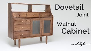 building a drawer cabinet with walnut &amp; brass 월넛과 황동으로 만든 서랍 수납장. | woodelight