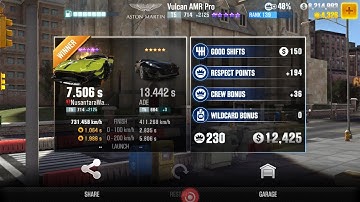 CSR 2 Racing Aston Martin Vulcan AMR PRO Max tune 7.506s