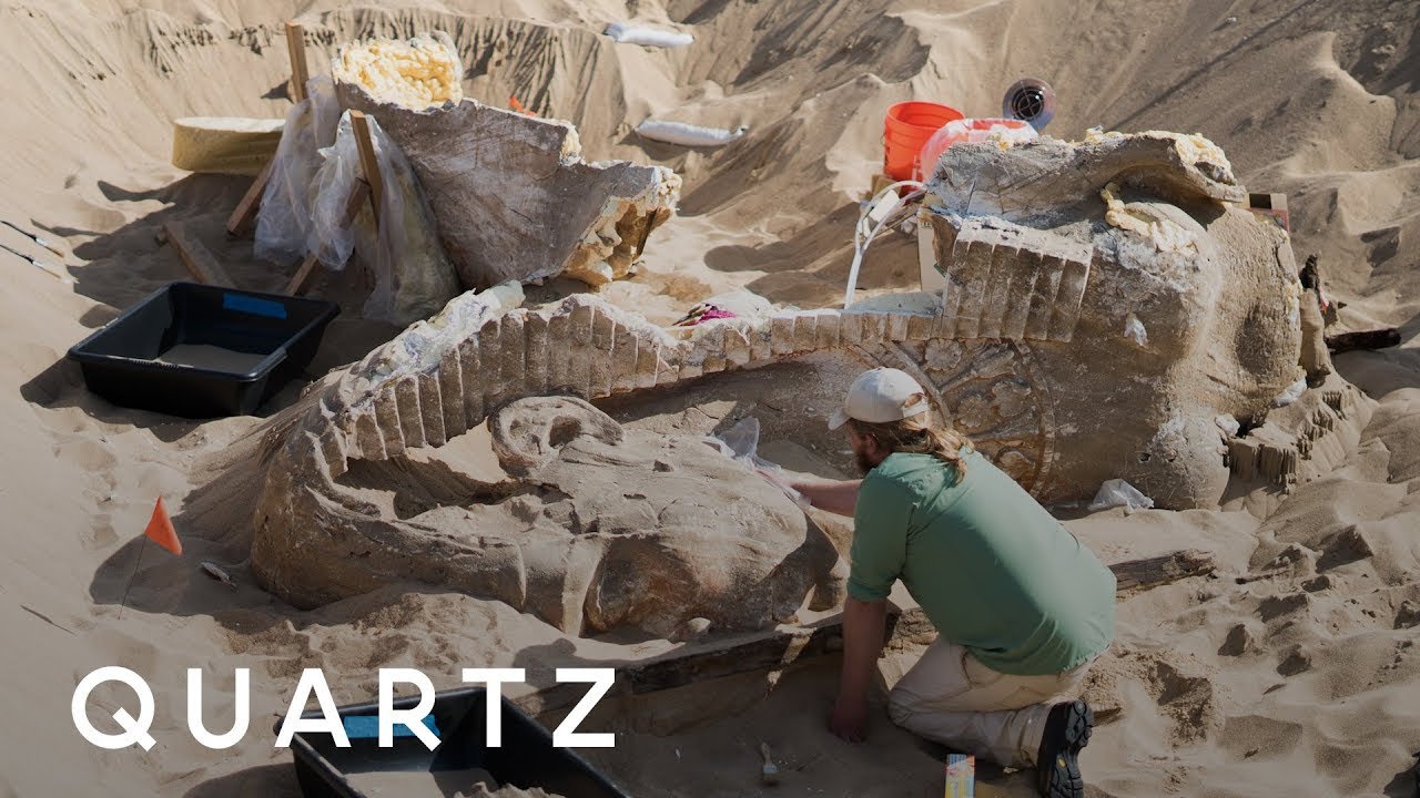 Uncovering a buried movie sphinx in California - YouTube