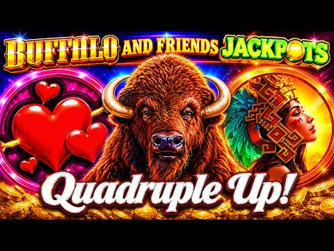 Buffalo and Friends Jackpots BIG WIN! Quadruple Up at Sam's Town Gambling Hall in Las Vegas!