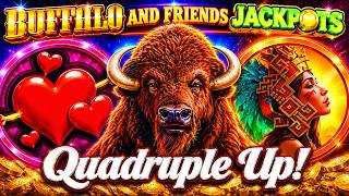 Buffalo and Friends Jackpots BIG WIN! Quadruple Up at Sam's Town Gambling Hall in Las Vegas!