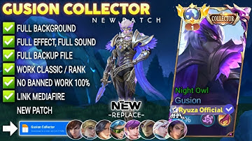 Script Skin Gusion Collector - Night Owl No Password | Full Effect Voice | Patch Terbaru