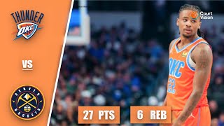 Celebrity Cason Wallace - 27 Points, 7 Three-Pointers, 6 Rebounds vs Nuggets - 2025-26 Regular Season Profile