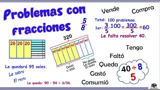 Problemas con fracciones - 5to de primaria