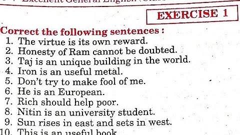 Syntax Exercise 1 from Excellent Book class 12 solved by Ramesh Sir