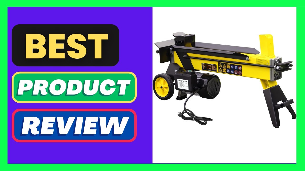 7 Ton Electric Log Splitter, Portable Hydraulic Firewood Splitting with 15Amp