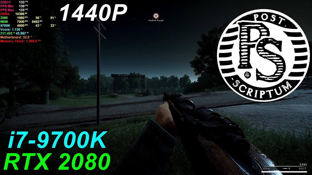 Post Scriptum (Squad 44) RTX 2080 & 9700K@4.6GHz - Max Settings 1440P