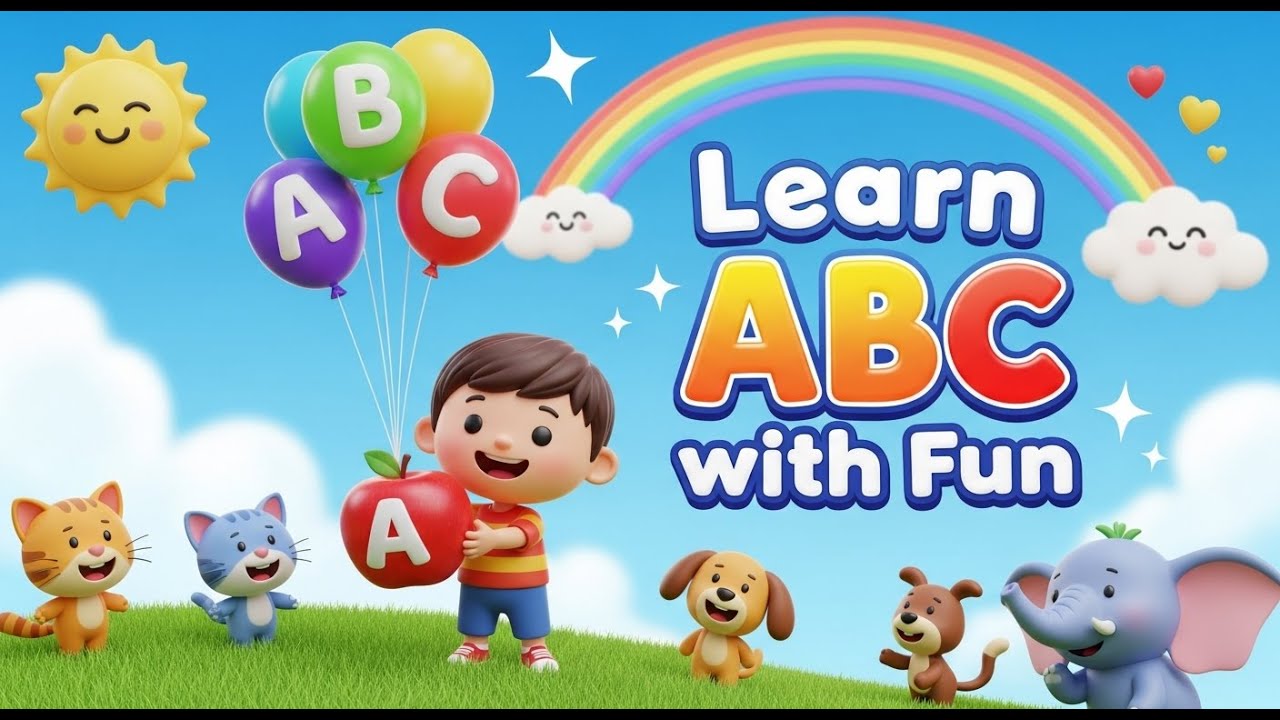 Learn ABC with Fun — Cute 3D Kids Animation | A to Z Alphabet Song for ...
