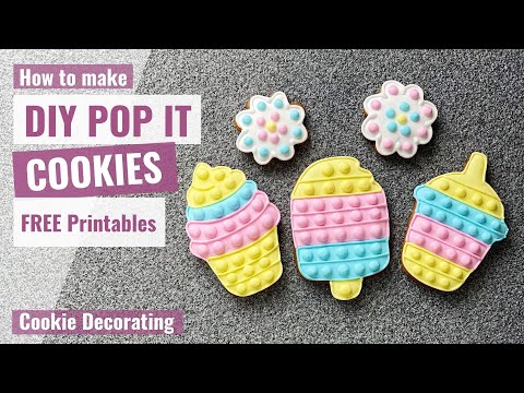 HOW TO MAKE POP IT COOKIES | FREE Printables | DIY Pop It Cookies | Cookie Decorating | DIY Pop It