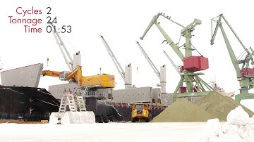 MANTSINEN - Time lapse of Mantsinen 200M Hybrilift material handler