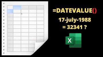Datevalue function in excel.