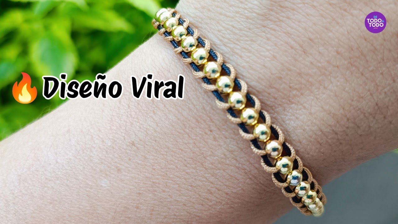 🔥Pulsera macramé con balines | 🔥Diseño VIRAL | Tutorial
