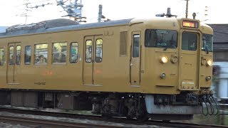 【4K】JR伯備線　普通列車115系電車　ｵｶD-03編成