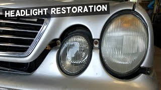 HOW TO MAKE HEADLIGHTS CLEAR DEMONSTRATED ON MERCEDES CLK