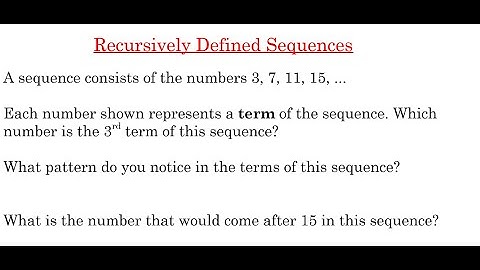 Recursively Defined Sequences