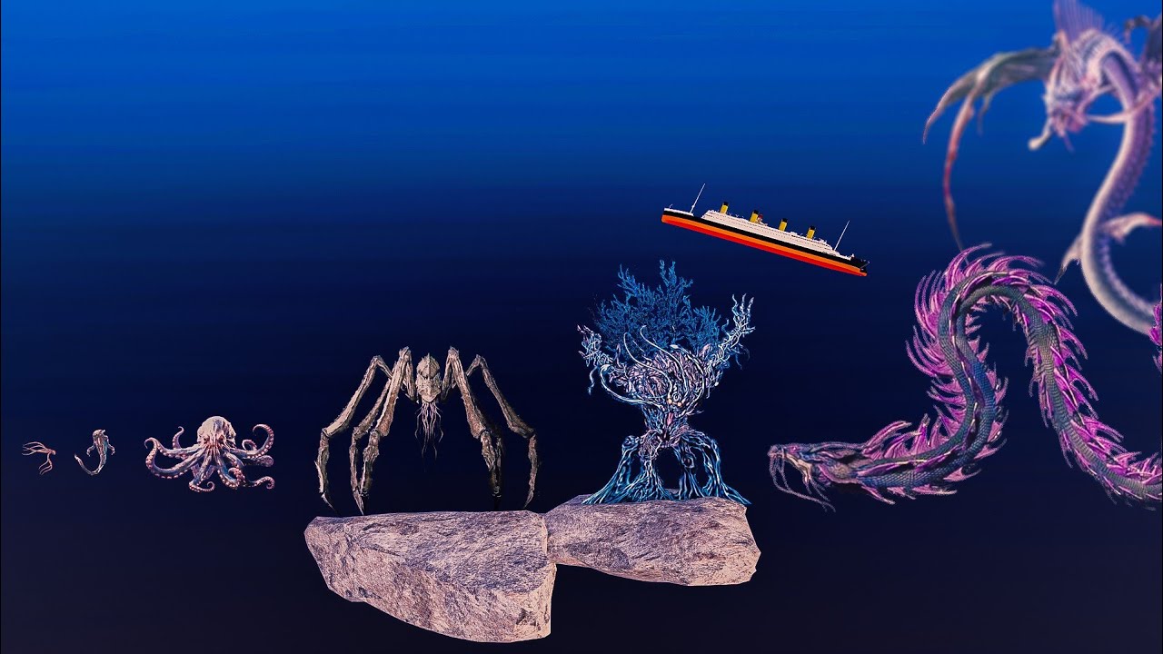 Sea Titan Monsters size comparison | 3D comparison