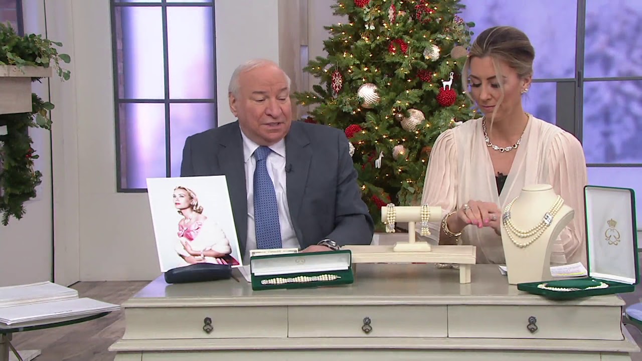 Grace Kelly Collection 3 Strand Simulated Pearl Bracelet on QVC - YouTube