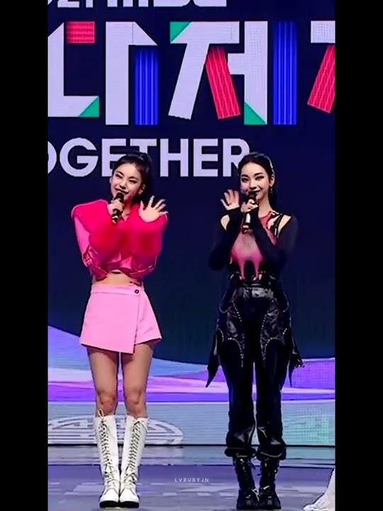 OMG Yeji itzy and Karina Aespa in MBC Gayo Daejejeon