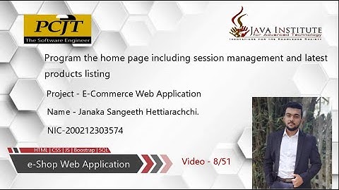 Web Project Task 08 | 1st Year | Semester 01 | Java Institute | Janaka Sangeeth
