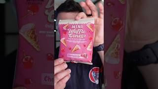 Dollar Tree Sweets Review Mini Waffle Cones Cherry Cordial Flavor! 🍒 #dollartree #foodreview