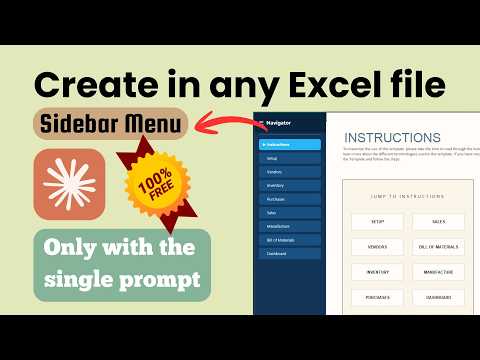 Create a Premium Excel Sidebar Menu Using Claude AI (In only 2 minutes)