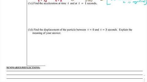 Sim CALC Apps of Differentiation: Particle Motion (Video 2-Acceleration and Displacement))