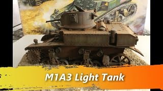 Model Kit Academy 1/35 - US Light Tank M3A1 Stuart - Individual Track dan Flexible Track