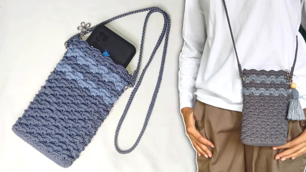  Tas  Rajut  Minimalis Simple dan Cantik  Crochet Phone Case 