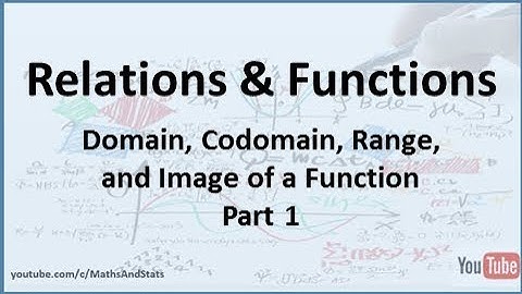 Relations and Functions: Domain, Codomain, Range and the Image of a Function - Part 1