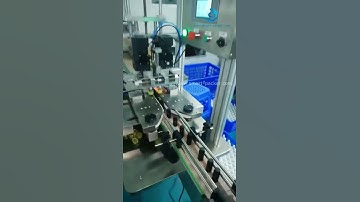 Essential oil glass bottle automatic capping machine bottle capper line testing video small bottles