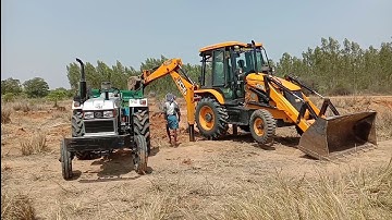 Eicher 551 tractor fully loaded trolley by JCB 3DX machine | Eicher tractor power | Tractor videos