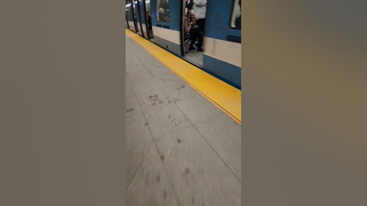 First person perspective of just making the metro before the doors close