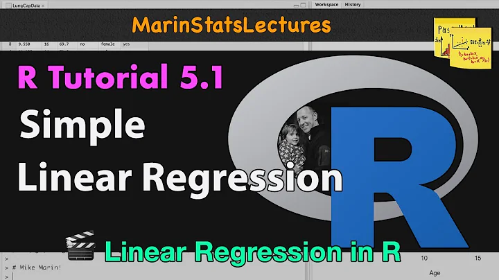 Simple Linear Regression in R | R Tutorial 5.1 | MarinStatsLectures