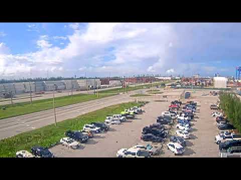 Line of trucks in Port Everglades Live Stream