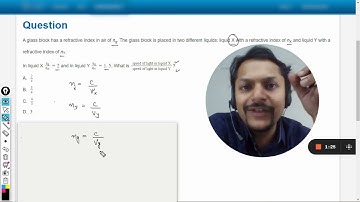 A glass block has a refractive index in air of ng. The glass block is placed in two different liquid
