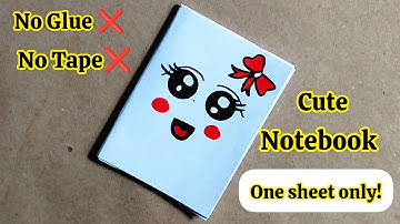 DIY mini notebook without glue|Mini notebook with one sheet of paper|No glue paper craft|No glue DIY