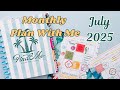 July 2025 Monthly Plan With Me - Big Happy Planner - New Palm Beach Sticker Book! 🌴