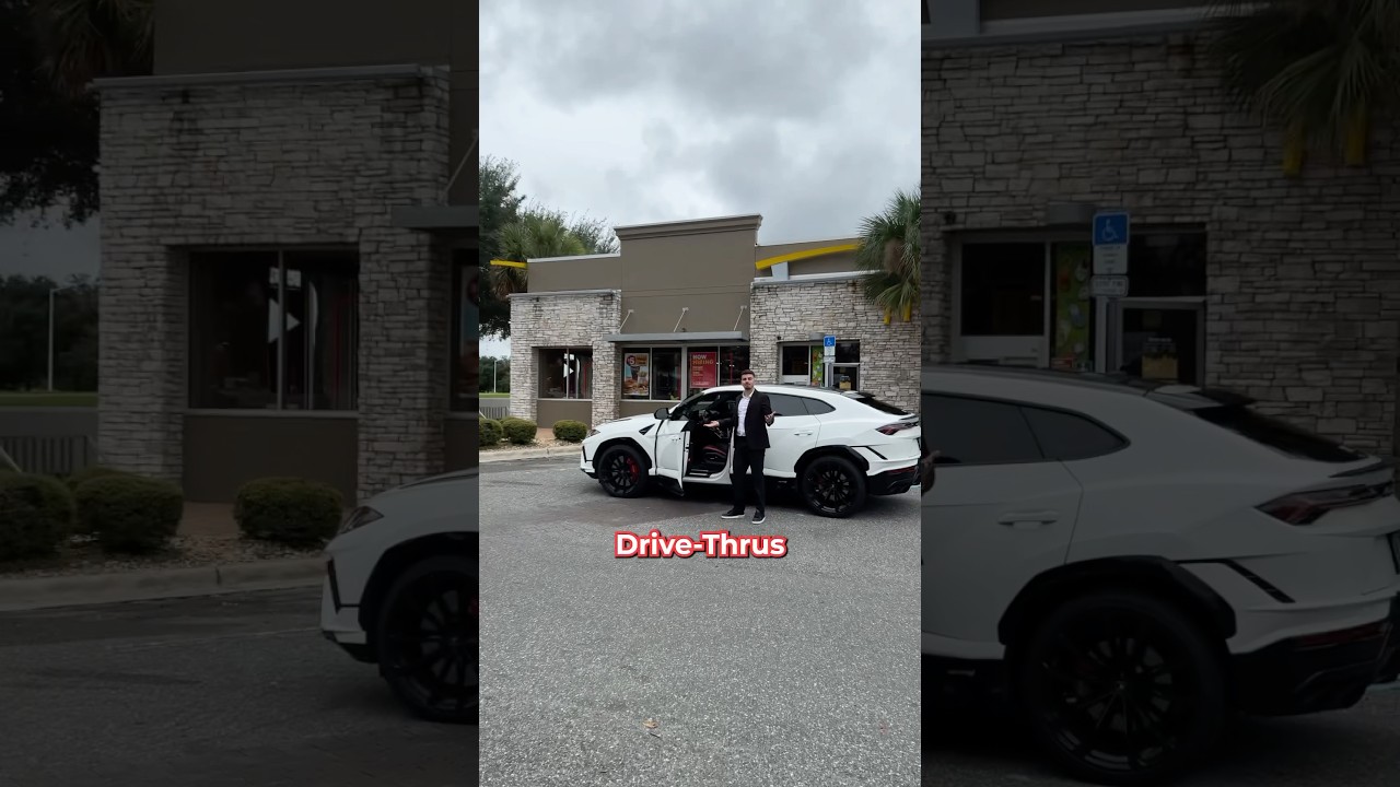 Carro de Luxo vs Carro Normal no Drive Thru #shorts