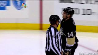 Chris Kunitz Knee On Goal Post