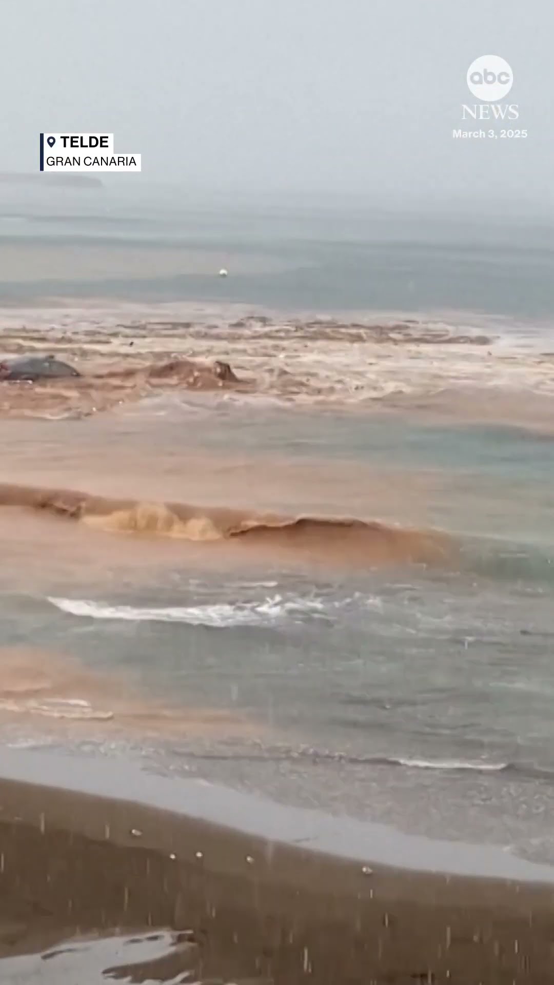 Car swept to sea amid flooding on Spain’s Gran Canaria island