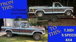 7.3L IDI DIESEL ENGINE SWAP INTO A 1986 F150!