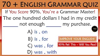 70   Grammar Test With Answers 📘 Only 1% Can Pass This English Grammar Quiz 🏆 | No.1 Quality English