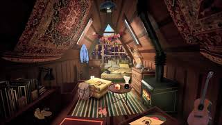 🍁Autumn ASMR Ambience {Lakeside Cabin, Nature Sounds, Soft Guitar-Playing} screenshot 2