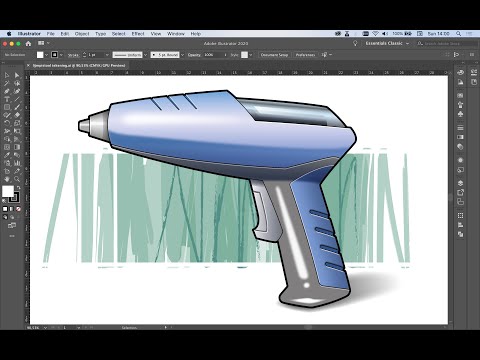 Tutorial: Product design drawing in Adobe Illustrator - subject: glue gun