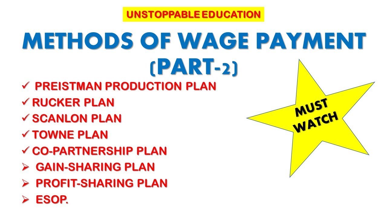 (MUST WATCH) METHODS OF WAGE PAYMENT (PART-2) | INCENTIVES PLANS | HRM/LABOUR LAWS NET/JRF