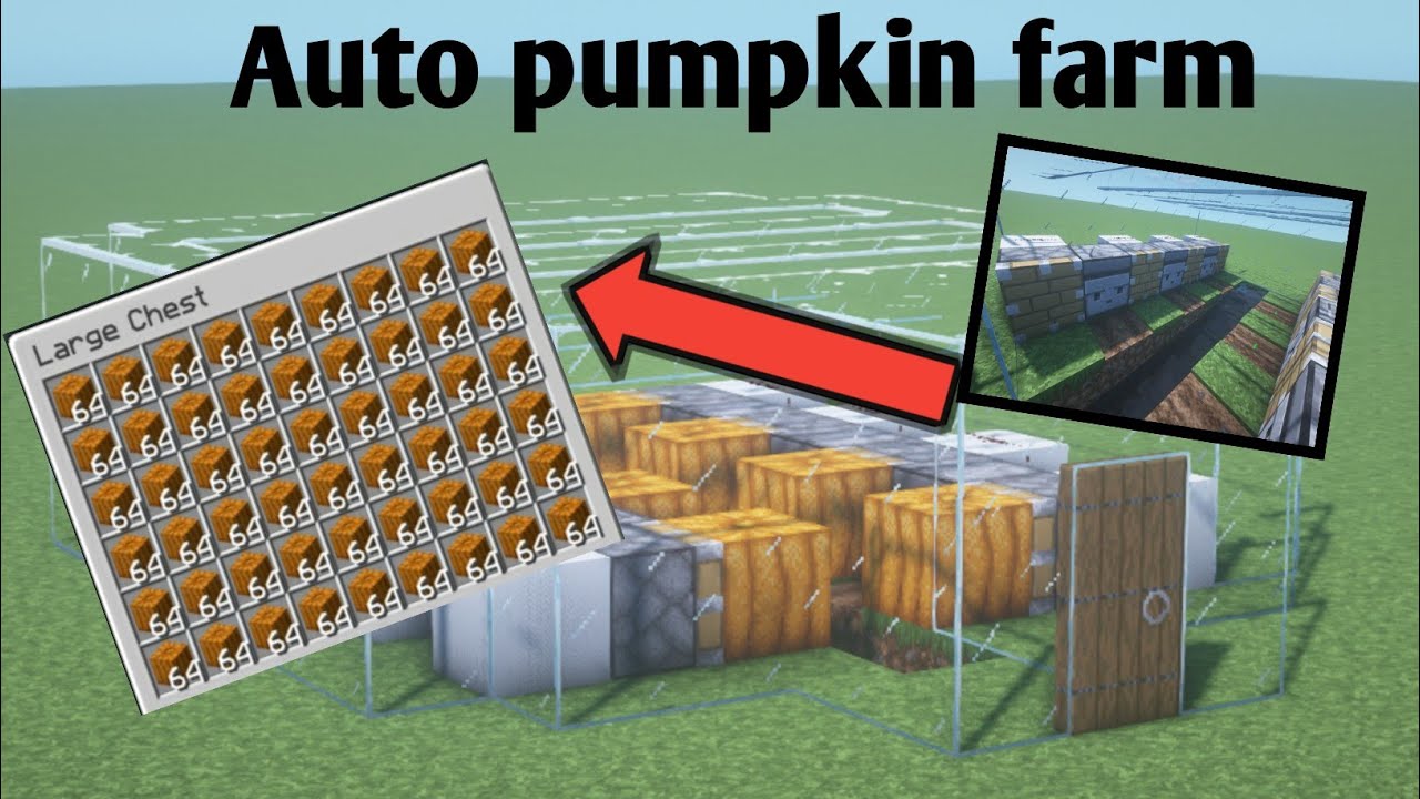 Minecraft AUTOMATIC PUMPKIN FARM. - YouTube