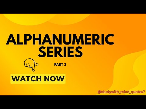 Alphanumeric Series Part 3 || Logical Reasoning || Competitive Exams ...