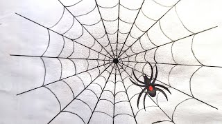 تعلم الرسم/أسهل طريقة  لرسم شبكة العنكبوت/ how to draw a spider web