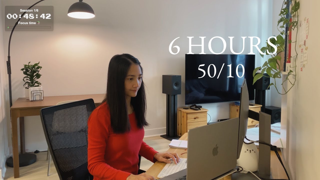 6hr Study With Me Live | pomodoro timer 50/10 🍅